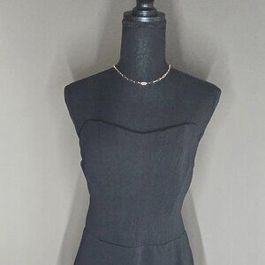 Lulus Passionate Admiration Black Strapless Bustier Maxi Dress (L)